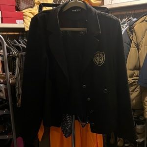 SHEIN boucle jacket with patchwork detail